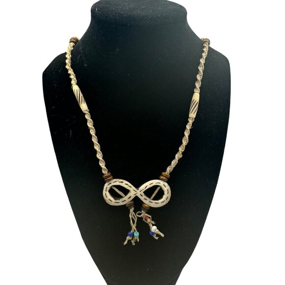 Handcrafted Infinity Knot Necklace With Beads - Picture 1 of 4